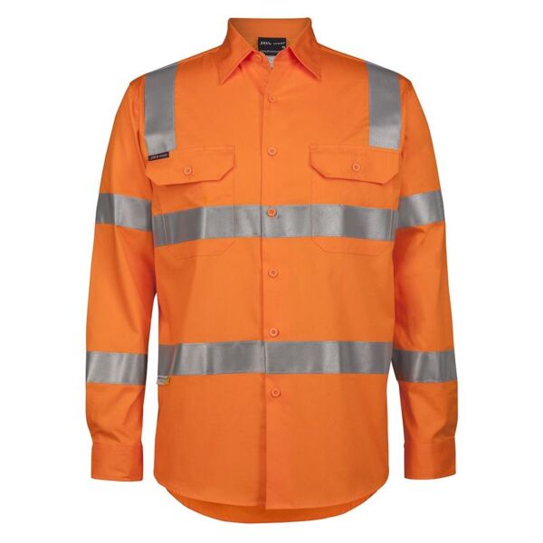 Mens Hi Vis (D+N) Long Sleeve 150G Vic Rail Shirt Thumbnail